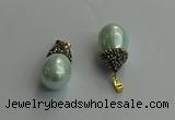 CGP716 15*25mm - 15*30mm teardrop shell pearl pendants wholesale