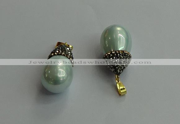 CGP716 15*25mm - 15*30mm teardrop shell pearl pendants wholesale