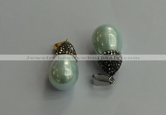 CGP717 15*25mm - 15*30mm teardrop shell pearl pendants wholesale