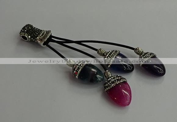 CGP743 18*25mm agate gemstone tassel pendants wholesale