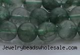 CGQ513 15.5 inches 10mm round matte imitation green phantom quartz beads