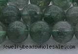 CGQ514 15.5 inches 12mm round matte imitation green phantom quartz beads