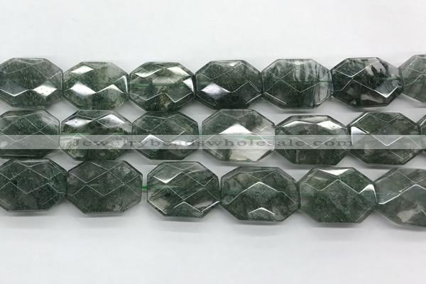 CGQ530 18*22mm - 18*25mm faceted octagonal green phantom quartz beads