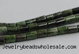 CGR07 16 inches 4*6mm cylinder green rain forest stone beads wholesale