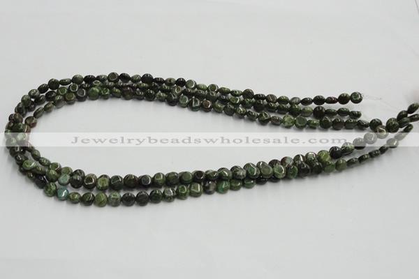 CGR14 16 inches 6mm flat round green rain forest stone beads wholesale