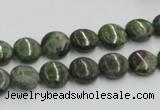 CGR15 16 inches 10mm flat round green rain forest stone beads wholesale