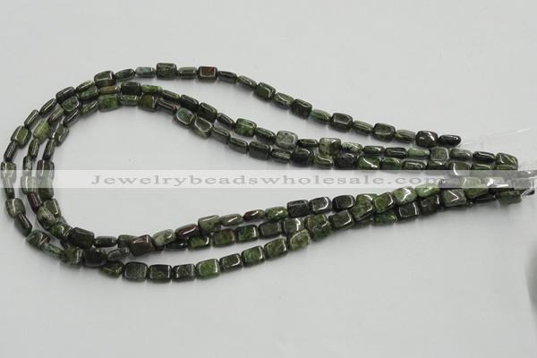 CGR17 16 inches 6*8mm rectangle green rain forest stone beads wholesale