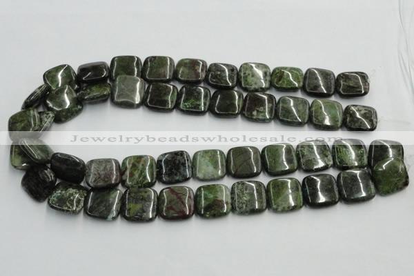 CGR19 16 inches 18*18mm square green rain forest stone beads wholesale