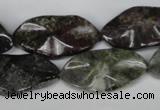 CGR23 15.5 inches 15*28mm wavy marquise green rain forest stone beads