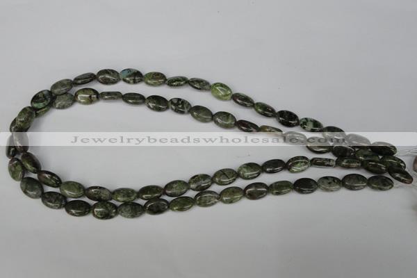 CGR27 15.5 inches 8*12mm oval green rain forest stone beads