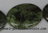 CGR29 15.5 inches 30*40mm oval green rain forest stone beads