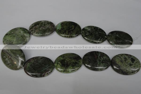 CGR29 15.5 inches 30*40mm oval green rain forest stone beads