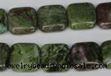 CGR33 15.5 inches 14*14mm square green rain forest stone beads