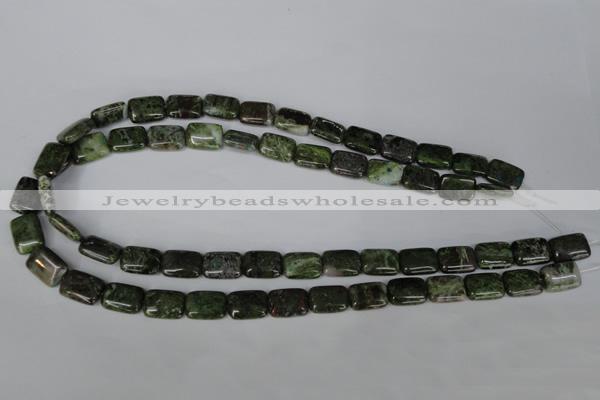 CGR34 15.5 inches 10*14mm rectangle green rain forest stone beads