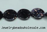 CGS122 15.5 inches 15mm flat round blue goldstone beads wholesale