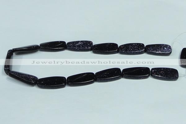 CGS133 15.5 inches 15*30mm twisted rectangle blue goldstone beads wholesale