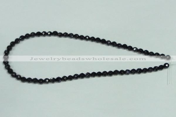 CGS138 15.5 inches 4mm faceted round blue goldstone beads wholesale