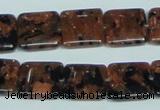 CGS215 15.5 inches 14*14mm square blue & brown goldstone beads wholesale