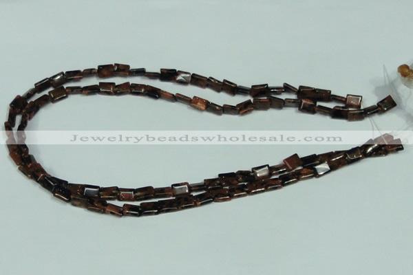 CGS216 15.5 inches 6*8mm rectangle blue & brown goldstone beads