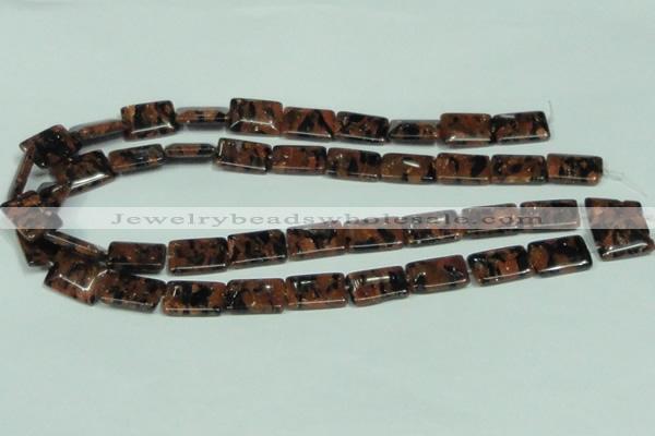 CGS217 15.5 inches 13*18mm rectangle blue & brown goldstone beads