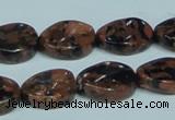 CGS221 15.5 inches 13*18mm twisted oval blue & brown goldstone beads