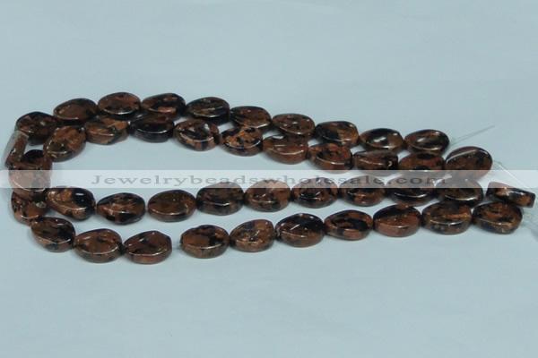 CGS221 15.5 inches 13*18mm twisted oval blue & brown goldstone beads