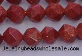 CGS452 15.5 inches 8mm faceted nuggets goldstone beads wholesale