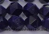 CGS459 15.5 inches 12mm faceted nuggets goldstone beads wholesale