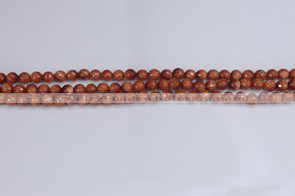 CGS470 15.5 inches 4mm faceted round goldstone beads wholesale