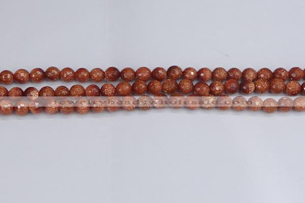 CGS471 15.5 inches 6mm faceted round goldstone beads wholesale