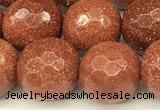 CGS491 15 inches 8mm faceted round goldstone beads