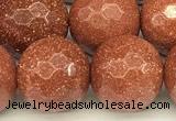 CGS492 15 inches 10mm faceted round goldstone beads