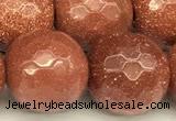 CGS493 15 inches 12mm faceted round goldstone beads