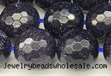 CGS496 15 inches 8mm faceted round blue goldstone beads