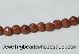 CGS57 15.5 inches 6mm faceted round goldstone beads wholesale