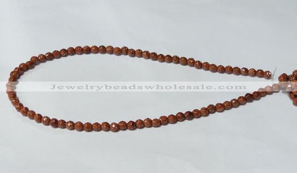 CGS57 15.5 inches 6mm faceted round goldstone beads wholesale