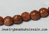 CGS58 15.5 inches 8mm faceted round goldstone beads wholesale