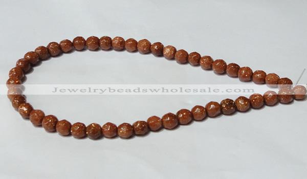 CGS58 15.5 inches 8mm faceted round goldstone beads wholesale