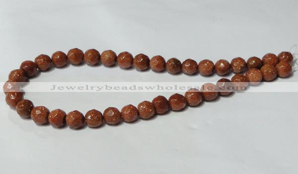 CGS59 15.5 inches 10mm faceted round goldstone beads wholesale