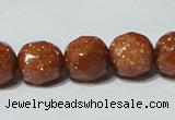 CGS60 15.5 inches 12mm faceted round goldstone beads wholesale