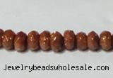 CGS67 15.5 inches 5*8mm faceted rondelle goldstone beads wholesale