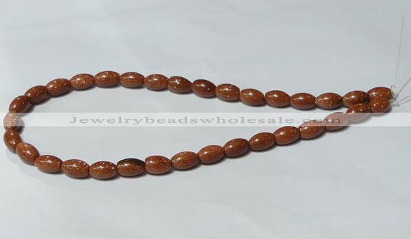 CGS70 15.5 inches 8*12mm rice goldstone beads wholesale