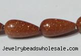 CGS72 15.5 inches 10*20mm teardrop goldstone beads wholesale