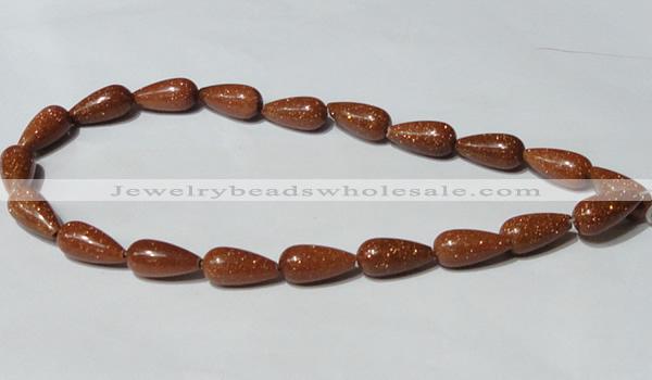 CGS72 15.5 inches 10*20mm teardrop goldstone beads wholesale