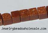 CGS73 15.5 inches 10*10mm cube goldstone beads wholesale