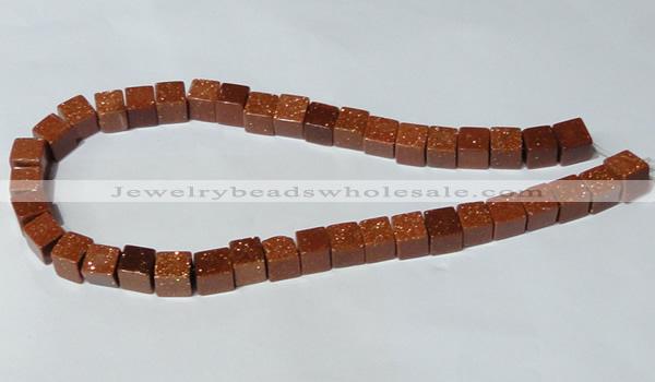 CGS73 15.5 inches 10*10mm cube goldstone beads wholesale