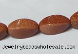 CGS75 15.5 inches 10*20mm twisted rice goldstone beads wholesale