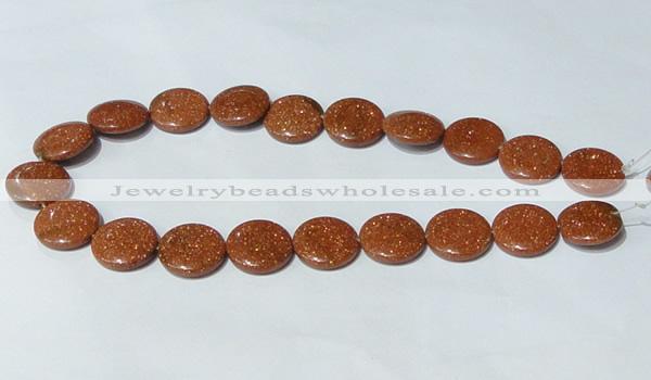 CGS76 15.5 inches 20mm coin goldstone beads wholesale