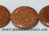 CGS78 15.5 inches 30mm coin goldstone beads wholesale