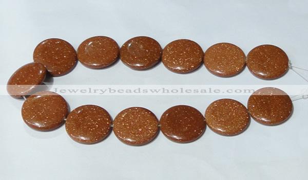 CGS78 15.5 inches 30mm coin goldstone beads wholesale